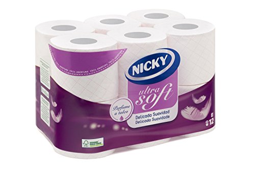 Nicky - Ultrasoft Extra Suave - Papel higiénico - 12 rollos (Papel WC)