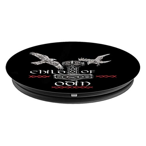 Niño vikingo Odin Thor Mjolnir y Raven pour homme et femme PopSockets Agarre y Soporte para Teléfonos y Tabletas