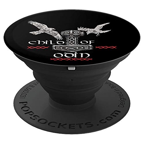 Niño vikingo Odin Thor Mjolnir y Raven pour homme et femme PopSockets Agarre y Soporte para Teléfonos y Tabletas