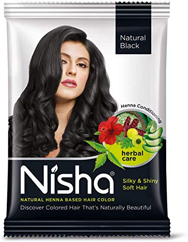 Nisha - Tinte de henna en polvo para cabello de color natural (10 g, 10 unidades)