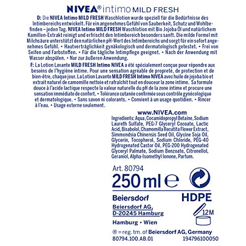 Nivea - Intimo natural fresh, loción de higiene intima, 250ml