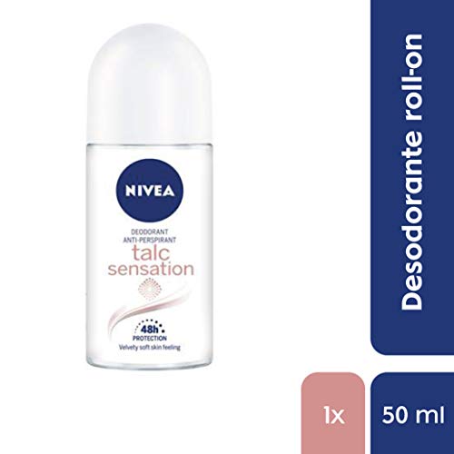 NIVEA Talc Sensation Roll-on (1 x 50 ml), desodorante antitranspirante para una piel suave en las axilas, desodorante roll on con protección 48 horas