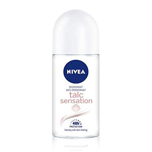 NIVEA Talc Sensation Roll-on (1 x 50 ml), desodorante antitranspirante para una piel suave en las axilas, desodorante roll on con protección 48 horas