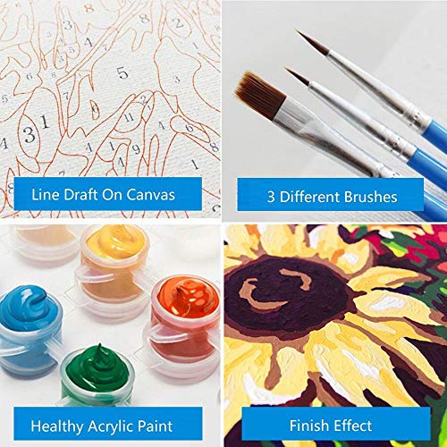 Nonebranded Kit De Pintura Niños Pintura por Número De Kit Dos Peces Ricos DIY Regalos Pinturas con Numeros para Adultos Acrilico Pintura Kit