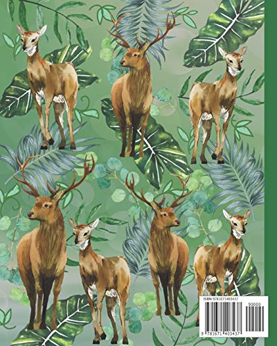 Notebook: Deer And Doe - Animals Diary / Notes / Track / Log / Journal , Book Gifts For Women Men Kids Teens Girls Boys Friends 8x10" 110 Pages