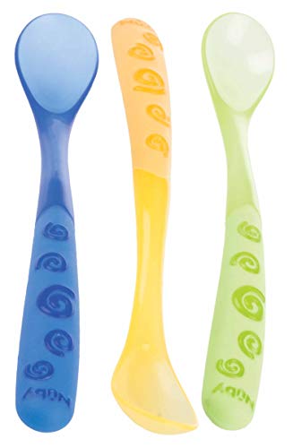 NUBY cucharas asa larga no termosensibles +6 meses envase 3 uds