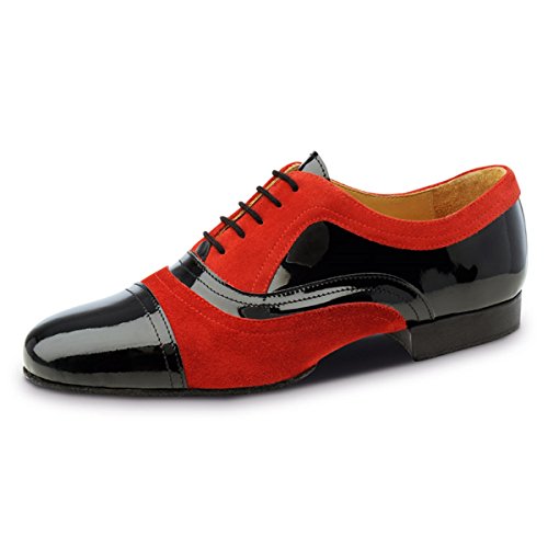 Nueva Epoca – Hombre Tango/Salsa Zapatos de baile Sucre – Barniz negro/Ante Rojo, hombre, Sucre, blanco / rojo, 43