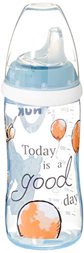 NUK Active Cup - Vaso para aprender a beber (12 meses, boquilla antigoteo, clip y tapa protectora, sin BPA, 300 ml), diseño de Winnie the Pooh de Disney, color azul