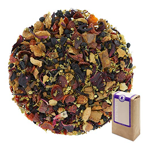 Núm. 1263: Té de frutas orgánico "Flor de saúco con vainilla" - hojas sueltas ecológico - 100 g - GAIWAN® GERMANY - manzana, rosa mosqueta, saúco, flor de saúco, hibisco