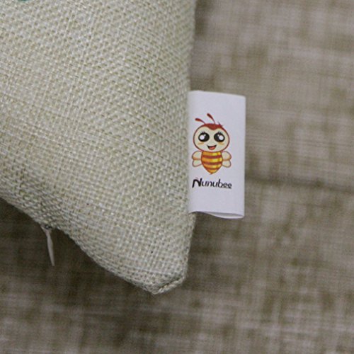 Nunubee - Fundas de almohada de lino y algodón, 45 x 45 cm, fundas de almohada fundas de almohada para sofá (4 unidades)