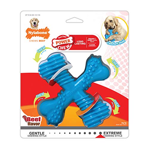 Nylabone - Juguete mordedor para perro, sabor a carne de vacuno, talla L