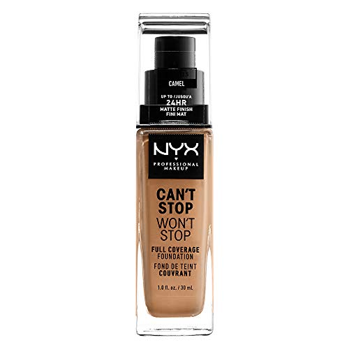 NYX Professional Makeup Can't Stop Won't Stop - Base de maquillaje con Acabado mate, 30 ml, Camel