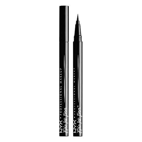 NYX Professional Makeup Delineador de ojos Epic Ink Liner, Punta de pincel, Resistente al agua, Fórmula vegana, Pack doble, Negro