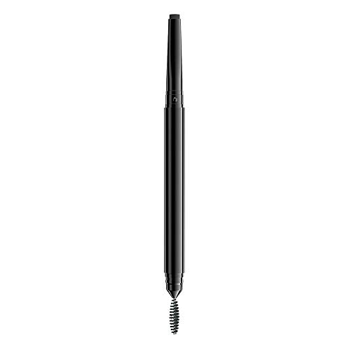 NYX Professional Makeup Lápiz de cejas Precision Brow Pencil, Dos lados: lápiz de cejas y cepillo espiral, Fórmula vegana, Tono: Black