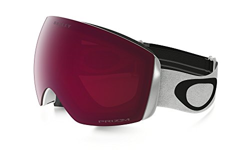 Oakley Flight Deck XM - Gafas de esquí/snowboard, Blanco Mate (Matte White) - (con logo negro, banda blanca y lente prizm rosa), Talla Única