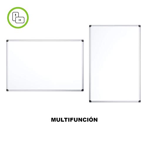 OFITURIA® Pizarra Magnética Blanca Lacada Con Marco De Aluminio Resistente Fácil De Borrar En Seco (900X600 MM)