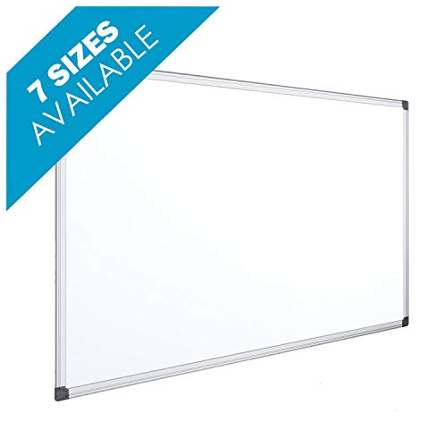 OFITURIA® Pizarra Magnética Blanca Lacada Con Marco De Aluminio Resistente Fácil De Borrar En Seco (900X600 MM)