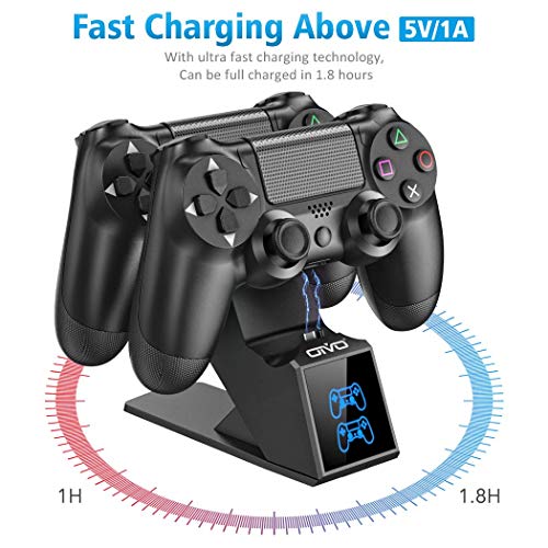 OIVO Cargador Mando PS4, Estación de Carga Rápido USB con LED Indicador, Base de Carga para Sony Playstation 4 / PS4 / PS4 Pro / PS4 DualShock Gamepad