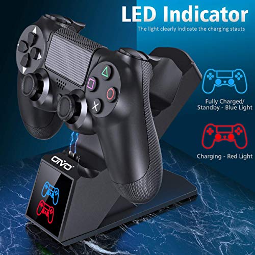 OIVO Cargador Mando PS4, Estación de Carga Rápido USB con LED Indicador, Base de Carga para Sony Playstation 4 / PS4 / PS4 Pro / PS4 DualShock Gamepad