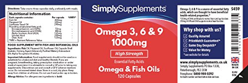 Omega 3-6-9 1000 mg - ¡Bote para 8 meses! - 240 Cápsulas - SimplySupplements