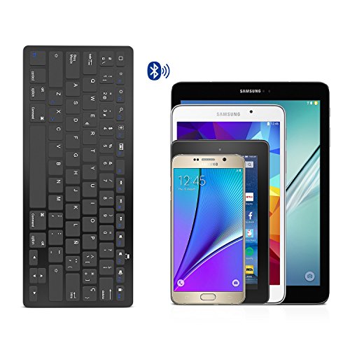 OMOTON Bluetooth Teclado Español con Sistema iOS/iPadOS, Compatible con iPad 8 10.2, iPad Air 4 2020, iPad 9.7, iPad 10.5, iPad 12.9 - Negro