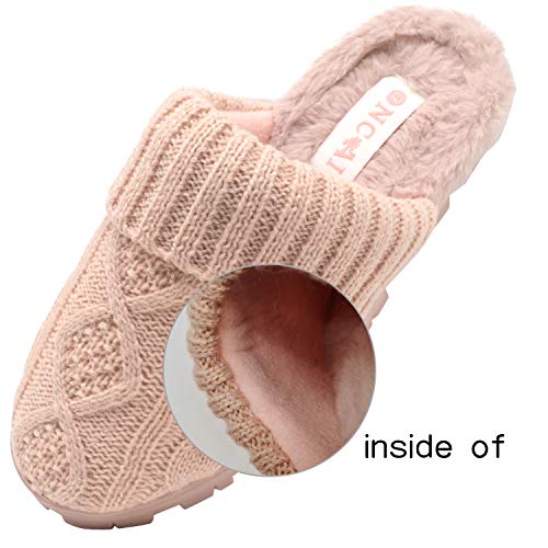 ONCAI Zapatillas de Invierno para Mujer-Pantuflas Mullidas para Mujer con Wspuma Viscoelástica-Pantuflass de Casa de Vellón para Mujer-Zapatos de Jardin Antideslizantes Fuzy para Mujer