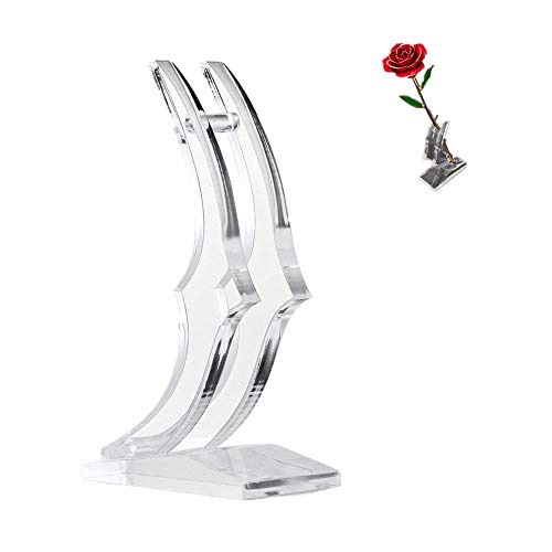 Onerbuy Plataforma de pie de flor de oro largo 24K de vástago de Rose (soporte de la luna)