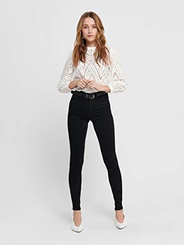 Only Onlroyal High Sk Jeans Pim600 Noos, Jeans Skinny para Mujer, Negro (Black), S (Talla Fabricante:32)