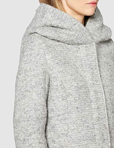 Only Onlsedona Boucle Wool Coat Otw Noos Abrigo, Gris (Light Grey Melange Detail:Melange), 38 (Talla del fabricante: Small) para Mujer