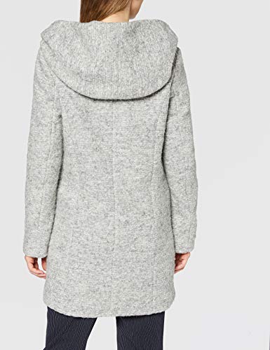 Only Onlsedona Boucle Wool Coat Otw Noos Abrigo, Gris (Light Grey Melange Detail:Melange), 38 (Talla del fabricante: Small) para Mujer