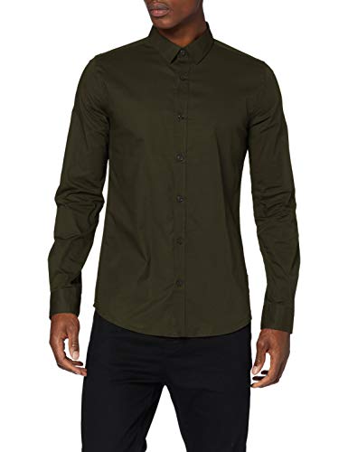 Only & Sons NOS Onsalfredo LS Shirt Ex-Slim Noos Camisa, Verde (Rosin Rosin), Small para Hombre