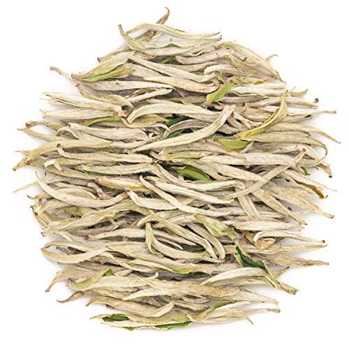 Oriarm 100g / 3.53oz Fuding Silver Needle Té Blanco Chino Loose Leaf - Chinese Silver Tips White Tea - Fuding Baihao Yinzhen 2nd Grade - Naturally Processed