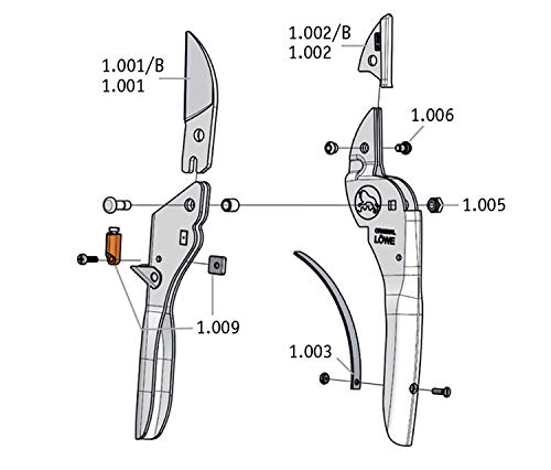 Original LÖWE LÖWE 1.102 Tijeras de jardín, metálico, L