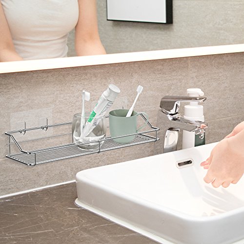 Oriware Estanteria Ducha Adhesivos Organizador Estantes Cesta para Ducha Baño SUS304 Acero Inoxidable -Sin Taladro