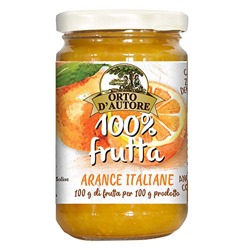 ORTO D'AUTORE Compota de Naranjas Italianas 3 X 340 gr, Mermelada 100% de Fruta Italiana, Mermelada sin Azúcares Añadidos con Fruta Entera o Trozos, Cocción a Baja Temperatura, VeganOk, Gluten free