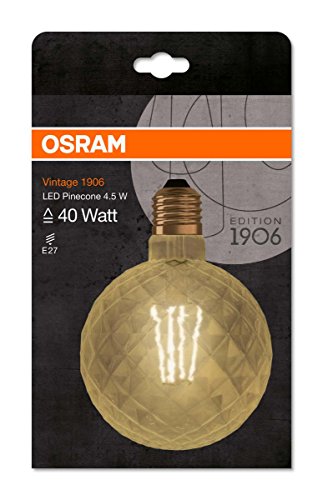 Osram Vintage 1906 LED Bombilla Led Bombilla LED E27 2500k 4.5W - 40W, Blanco