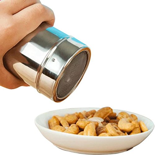 OUNONA 3 UNIDS de Acero Inoxidable de Cocina dragas condimento Pimienta Shaker dispensador de Especias Polvo de azúcar harina de Cacao condimento y Especias tamaño S