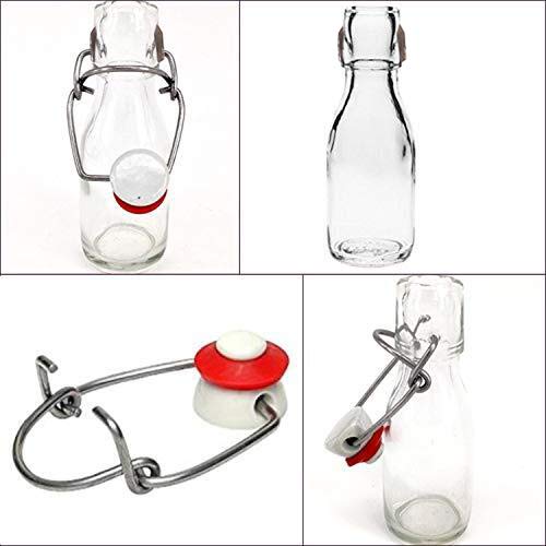 Pack 12 Botellas de Vidrio Herméticas Con Tapón Preservar Líquidos por Kurtzy - Botellas 100ml -3,3oz Transparentes para Bebidas Hechas en Casa, Cerveza, Vino, Condimentos y Más - Cierres Herméticos