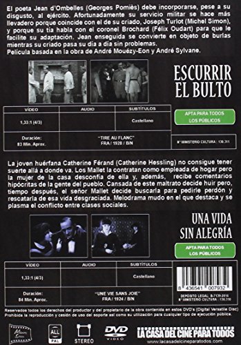 Pack Escurrir El Bulto (Cine Mudo) - Una Vida Sin Alegría (Cine Mudo) [DVD]