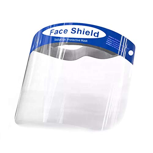 Pantalla Protección Facial - 10 Pcs Protector Facial de Seguridad, Cómoda, Visera Ajustable, Reutilizable, Ligera, Azul- para Hombres y Mujeres