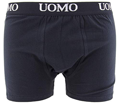 Paquete de 6 Piezas, Calzoncillos Hombre, Boxer Algodon, Ropa Interior Cómoda para Hombres, Multicolor, 2 Negros, 2 Azules, 2 Grises, XXXX-Large