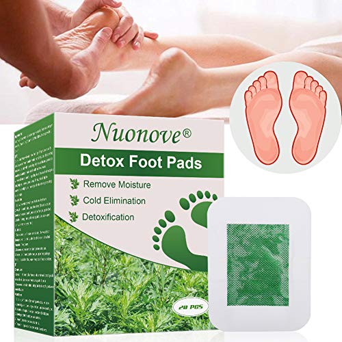 Parches Detox para Pies, Parches para Pies, 100% Naturales Ajenjo Detox Foot Pads, Parches Pies Desintoxicantes, Alivio del Dolor, Eliminan Toxinas Cuerpo Mejoran Sueño, Anti-Estres, 20PC