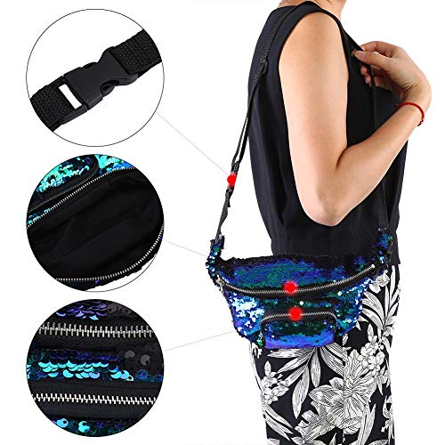 Pasamer Bolso de Cintura para Mujer, Bolso de Hombro Individual con Lentejuelas de Moda para Mujer