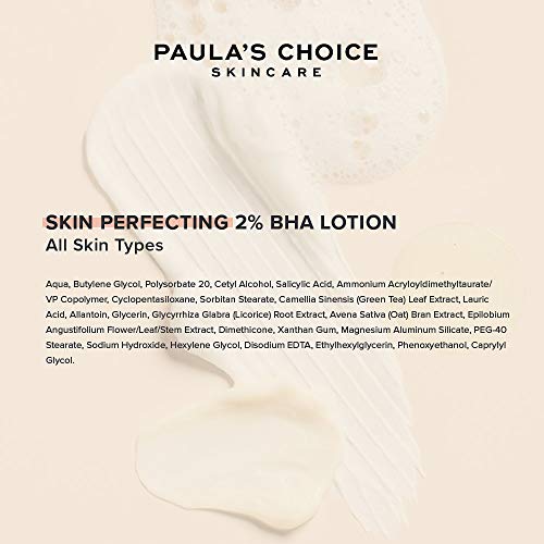 Paula's Choice Skin Perfecting 2% BHA Loción Exfoliante - Peeling Facial Reduce Puntos Negros, Poros y Acne - con Ácido Salicílico & Alantoina - Todos Tipos de Piel - 100 ml