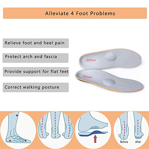 PCSsole Plantilla ortopédica, Fascitis Plantar con Soportes de Arco para el pie plano pronación para ayudar a reducir el dolor en el talón tendinitis de Aquiles (EU41-42(27cm))