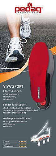 Pedag Viva Sport - Plantillas para el deporte unisex, Red, 6 Ladies UK