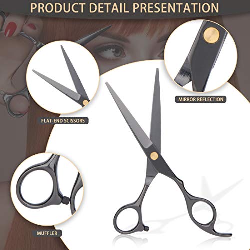 Peinat Tijeras de Peluquería,Conjunto Tijeras Peluqueria Profesional, Tijeras Barbero de Cortar y Entresaca de barbero y peine de, clips, set corte de pelo profesional