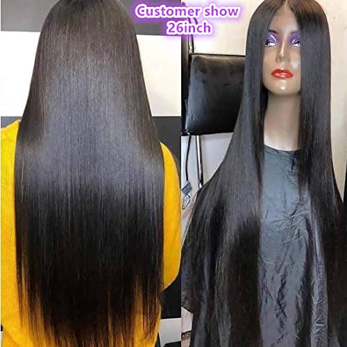 Pelucas parte media lace front natural lisa pelucas humanas naturales mujer largas pelucas pelo naturales 100% human hair wigs straight pelucas de pelo humano remy 150% density 18 inch