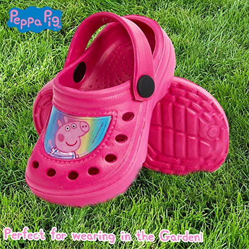 Peppa Pig Sandalias Niña, Zuecos Niña para Playa Piscina Jardin, Cangrejeras Niña para Verano, Chanclas Niña de Color Rosa para Vacaciones, Regalos Originales Niñas (Rosa, Numeric_26_Point_5)