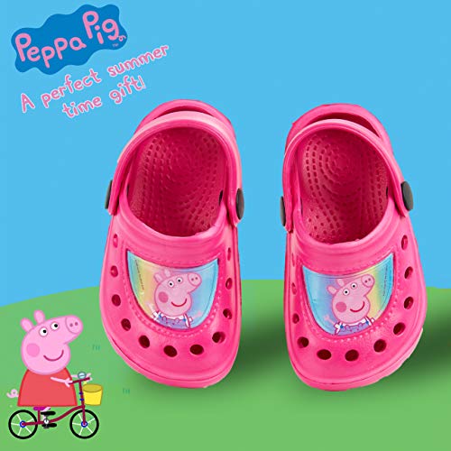 Peppa Pig Sandalias Niña, Zuecos Niña para Playa Piscina Jardin, Cangrejeras Niña para Verano, Chanclas Niña de Color Rosa para Vacaciones, Regalos Originales Niñas (Rosa, Numeric_26_Point_5)